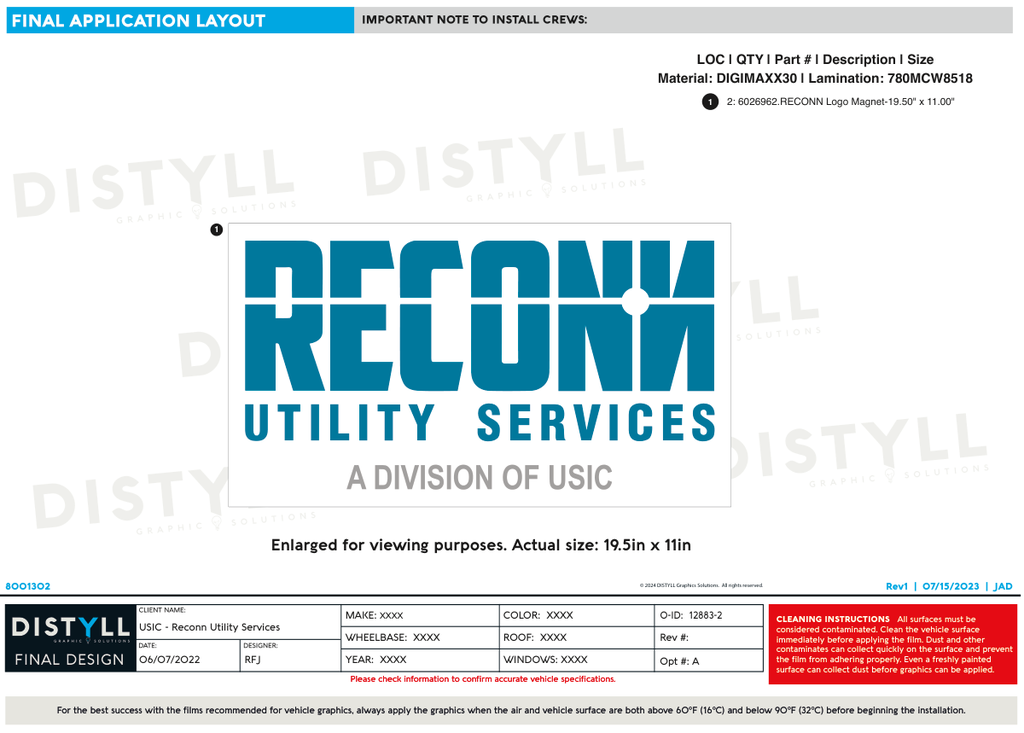 USIC Reconn Utility Services, Reflective Magnet